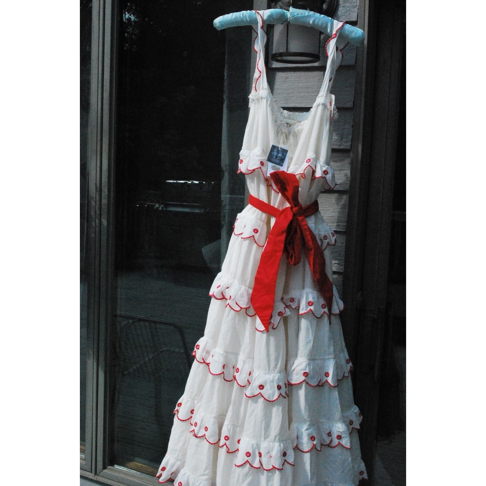 Nwt Innika Choo Scallop Frill Iva Biigdres Dress In Cream Midi Belt Sz: 2 Doen — image 5 of 8